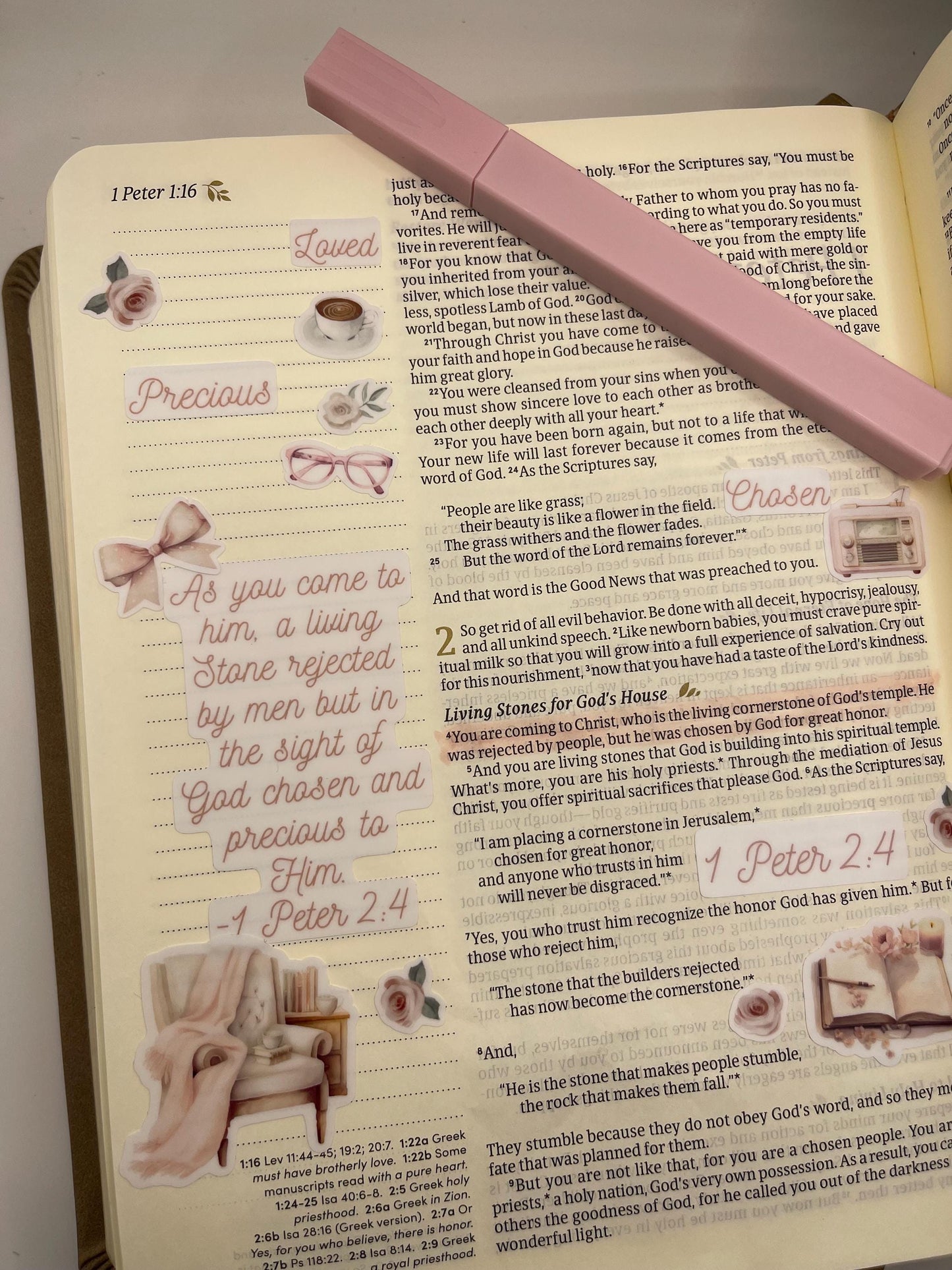 1 Peter 2:4 Sticker Sheet