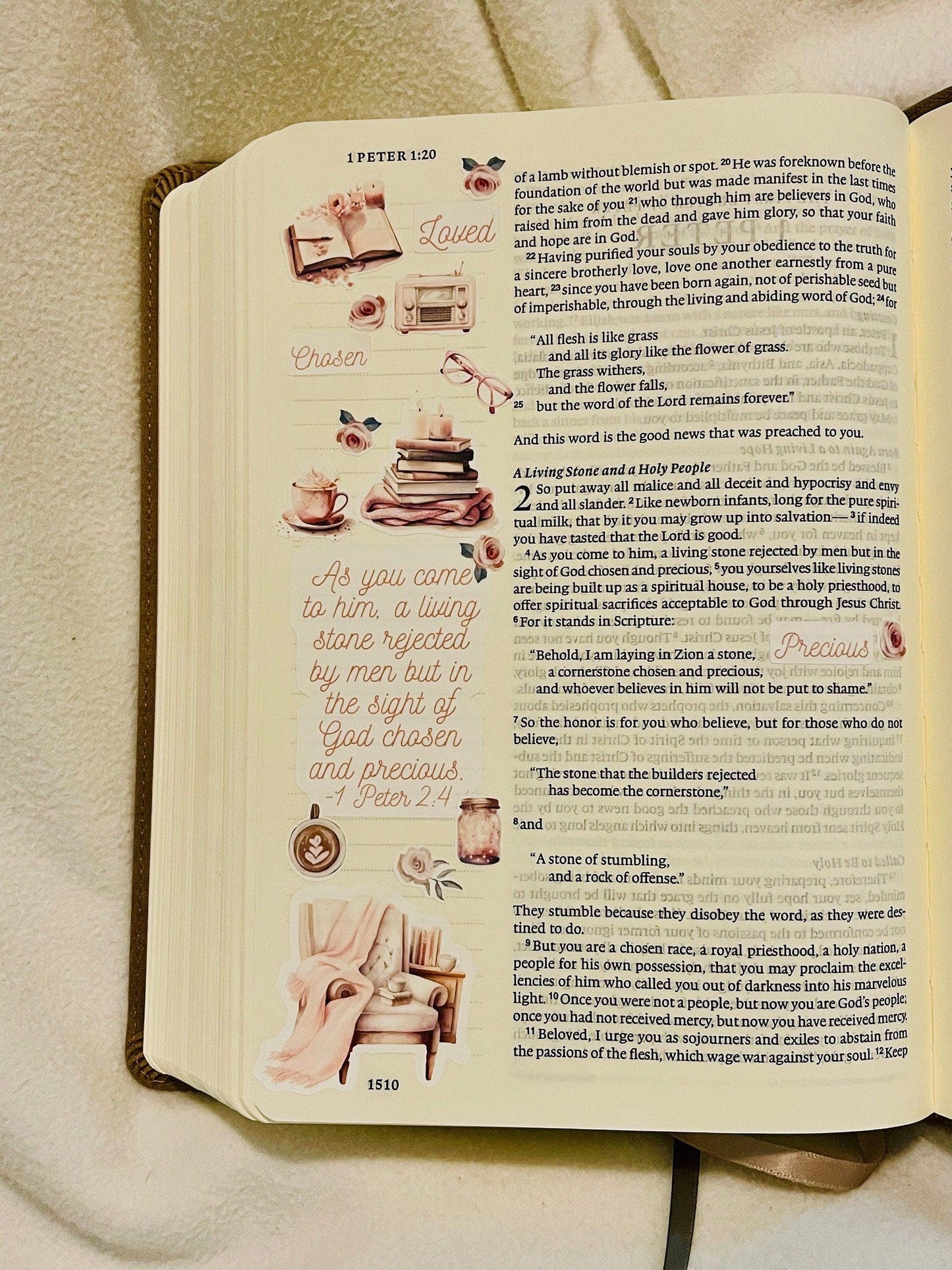 1 Peter 2:4 Sticker Sheet