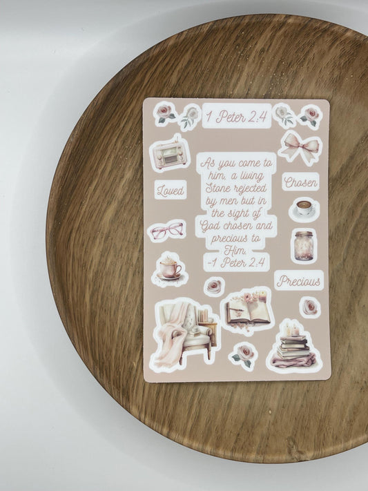 1 Peter 2:4 Sticker Sheet