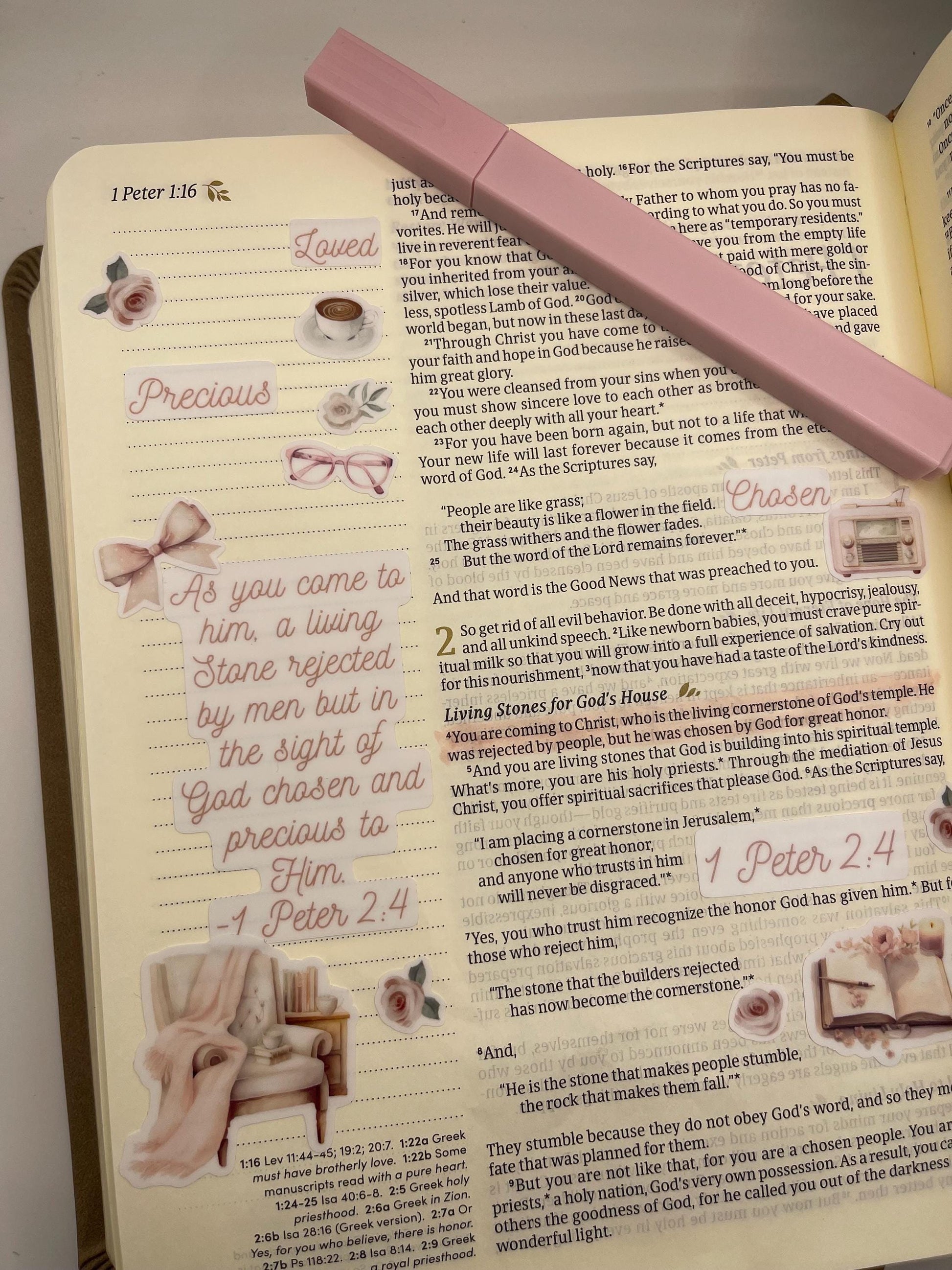 1 Peter 2:4 Sticker Sheet