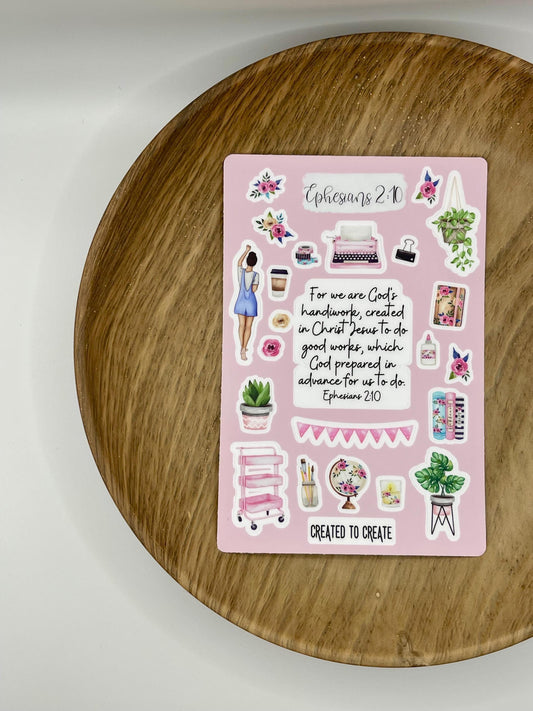 Ephesians 2:10 Sticker Sheet